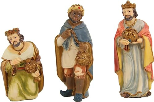 FADEDA 3 x Hlg. Tre kungar/höjd: 8 cm/handmålad/detaljerade krubbfigurer – julbord, dekoration, krubbtillbehör