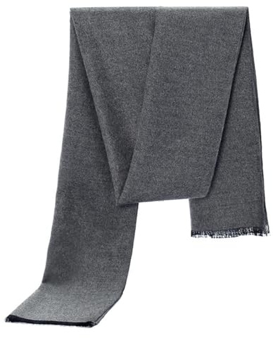 MMYOMI Sciarpe da uomo in seta super morbida lavorata a maglia, colore puro, per autunno e inverno, 01#-Grigio scuro, 180*30cm