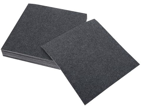 20 Stück Teppichfliesen selbstklebend, 50x50cm Bodenbelag Selbstklebend Gewerbe Teppichboden für Hause Büro (Dunkelgrau)