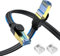 Aouensly CAT 8 Ethernet Kabel 15M High Speed Internet Netzwerkkabel mit Vergoldetem RJ45 Stecker, 2000MHz 40Gbps S/FTP Flaches Nylon Geflochtenes Professionelles LAN Kabel