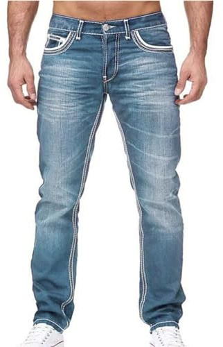 Oanviso Homme Jean Troué Mode Skinny Slim Fit Pantalon Denim Styles Déchiré Sport Trousers avec Fermeture Éclair Casual Pants Trekking Outdoor Cargo Vintage C Bleu M