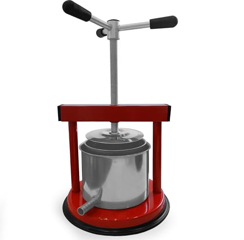 ESTO Presse-tête Premitutto pour aubergines, 1,5/3/5 kg, Presse à jus et presses en acier inoxydable alimentaire, petit moyen grand, presse manuelle (3 litres)