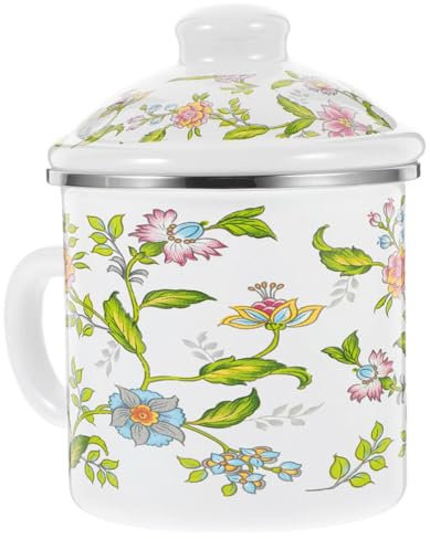 GRADENEVE Emaillierte Teetasse Für Getränke Große Kapazität Altmodischer Wasserbecher Vielseitiger Kaffeebecher Für Zuhause Büro Und Camping