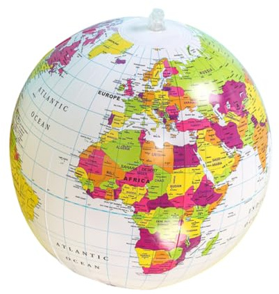 NUOBESTY Inflatable Globe Beach Ball PVC Educational for Giant Floating Sphere for Swimming Pool and Party Decorations Compact Storage and Geography Learning Fun