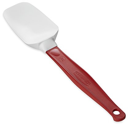 Rubbermaid Commercial Products High Heat Resistant Silicone Heavy Duty Spatula/Food Scraper 9.5 500 Degrees F Red Handle for Baking/Cooking/Mixing Commercial Dishwasher Safe
