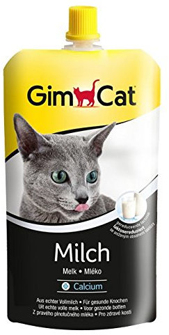 GimCat Milch - Katzenmilch aus echter laktosereduzierter Vollmilch mit Calcium für gesunde Knochen - 14 Beutel (14 x 200 g)