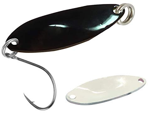 Fishing Tackle Max FTM Spoon Tango 1, 8g - Forellenblinker zum Spinnfischen, Forellenköder zum Spinnangeln, Blinker für Forellen, Löffelblinker, Farbe:schwarz/braun, 0, Bunt, Normal