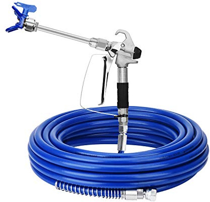 MoPei Airless Spray Gun and Hose Kit with 8” Extension Pole, Including Tip Guard and 517 Tip, 3600 PSI