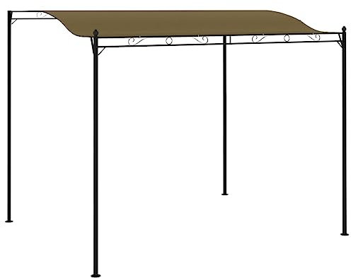 vidaXL Auvent de Parasol Tonnelle de Patio Chapiteau de Jardin Pavillon de Terrasse Auvent d'Extérieur Camping Pique-Nique 3x2,4 m Taupe 180 g/m²
