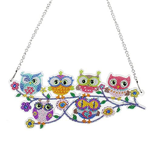 ZOYIEP 5D DIY Diamond Painting Kranz, Eule Pfau Strass Diamant Malerei Kit Anhänger,Diamant Malerei Kranz Deko für Home Wand Dekor (Eule 2)