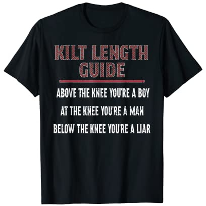 Guide de longueur de kilt pour t-shirt, cornemuse et chemisiers de kilt T-Shirt
