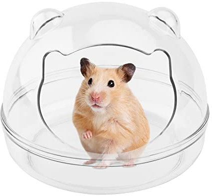 Hileyu Hamster Sandbad,Hamstersandkasten,Transparente Hamstertoilette Hamster Sand Badezimmer Sandkasten Toilette Hamster Sandbadbehälter für Igel Meerschweinchen Tierkäfig Zubehör (Mittel)