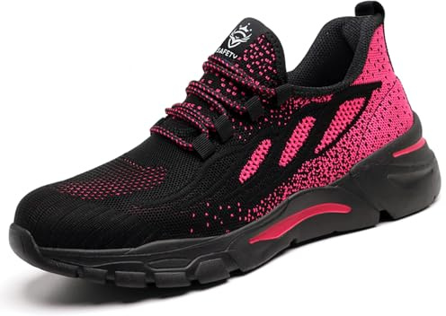 HYCOPROT Zapatos de Seguridad para Hombres y Mujeres Zapatillas con Punta de Acero Antideslizante Calzado de Seguridad Ligeros y Transpirables Zapatos de Trabajo