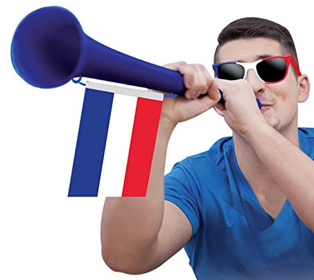 THE REPLICANT Vuvuzela avec Drapeau de la France/Dimensions : 36 x 5,5 cm