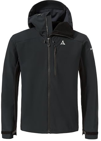 Schöffel Herren Hybrid Jk Style Salza MNS, MTB Jacke mit helmtauglicher Kapuze, wasser- und windabweisende Fahrradjacke, leichte Jacke mit 4-Wege Stretch, black, 52