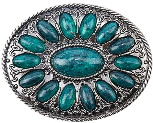 GORGECRAFT Hebilla de Cinturón de Color Turquesa Occidental,Hebilla Medieval Vintage,Accesorio Cierre Cinturón,Estilo Bohemio,Joyería Turquesa, Punk, para Mujeres,Damas,Vaqueras