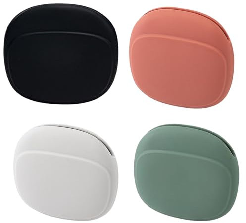 JCKD 4pcs étui pour Casque Portable, Mini Sac en Silicone, Sac de Rangement, étui Souple étanche pour Casque/oreillette/Bluetooth/câble de Charge/clé et Autres Petits Articles (4 Couleurs) ﻿