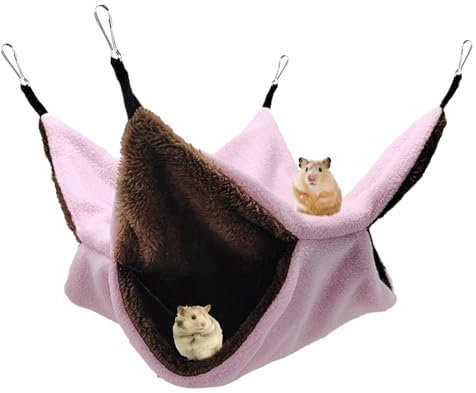 Wekuw Meerschweinchen Hängematte, Hängematte Für Haustierkäfige Hamster Hängebett Hängematte für Kleintiere Ratten Hängematte, für Frettchen, Ratten, Zuckergleiter und andere kleine Tiere (Rosa)