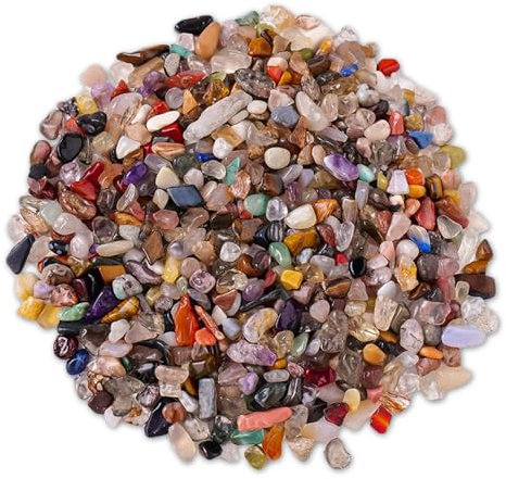 Tkxjry 500g Gemmes Perles, Coloré Bille en Verre, Set de Pierres précieuses, Mélange de Pierres précieuses, Naturel Poli Pierres De Couleur pour L'Aquarium, DéCoration IntéRieure De La Maison (5-8MM)