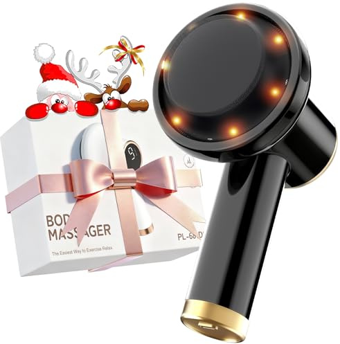 Electric Cellulite Massager, Portable Body Sculpting Machine, Fat Remover, 8 Massage Heads, Cordless Handheld Massager for Relaxation, 1800mAh Battery, 9 Modes, Gift for Men Women, Black