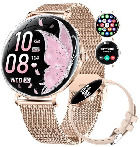 LIGE 2025 Reloj Inteligente Mujer, 1.43 AMOLED Smartwatch con Llamadas, Monitor Sueño, IP68 Impermeable, 2 Correas, Pulsera Actividad 100+ Modos Deportivos para Android iOS