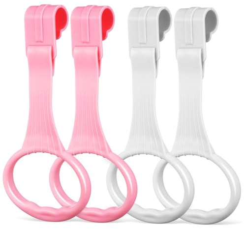 ifundom 4 Anelli di Plastica per Lettino Bimbi e Box, Facili da Installare e Comodi da Impugnare, Accessori Sicuri per Ragazzo Ragazza in Letto e Giochi