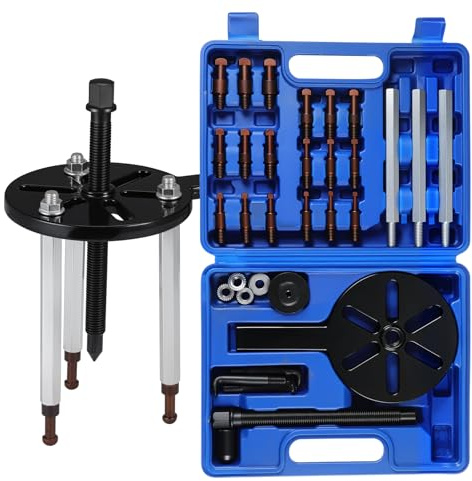 Faankiton Juego de 21 Extractores de Rodamientos, Juego de Extractores de Rodamientos, Extractor de Desmontaje de Rodamientos Juego de Extractor de Cojinetes, Extractor de Tres Mordazas (Azul)