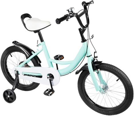 AOAPUMM Vélo pour enfant de 40 cm avec roue auxiliaire, roues stabilisatrices, pour garçons et filles à partir de 4 à 8 ans, vert