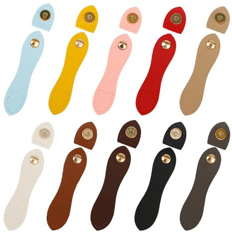 Sxutop 10 Pièces Fermoir Sac a Main Magnétiques Boucles à Pression en Cuir | Fermeture à Coudre,Magnétiques,Boucle à Pression,Cuir PU,10 Couleurs,pour Crochet Sac à Main Portefeuille Portable