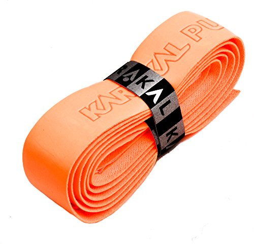 Karakal - PU Super Grip - Self-Adhesive Grip Tape for Badminton, Squash, Tennis, Hockey Stick or Ice Hockey Stick – Pack of 5 or 24 – Assorted Colours, Orange, 3 Grips