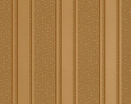 Carta da parati Versace Carta Da Parati A Righe Carta da parati tessuto non tessuto 10.05 m x 0.70 m Oro Giallo Marrone Made in Germany 962371 96237-1