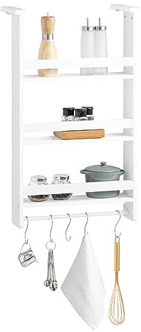 SoBuy® FRG150-W, Refrigerator Hanging Shelf, 3 Tiers Kitchen Shelf Spice Rack Kitchen Cabinet, White