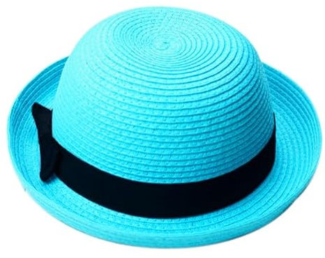 FAVOMOTO Strohhut Melonenhut Sonnenhut Gartenhut - Damen Strohhut, Melonenhut Strohhut Sommer Hut Sonnenhut Gartenhut 56-58 cm