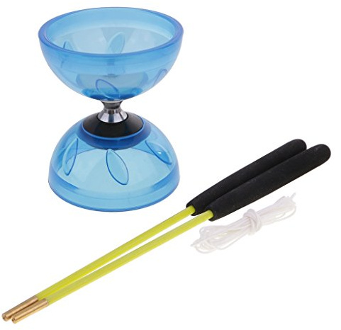 Sharplace 13cm Triple Bearing Clutch Diabolos with Metal Diabolo Diabolo String Traditional Game Classic Diabolo Chinese Toys Extra the Diabolo Set, blue, 10.5cm