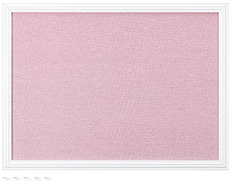 Navaris Memoboard mit Leinenoberfläche - Memoboard 58x43 cm mit Pinnwand aus Leinen - Pinwand Stofffläche mit Rahmen - inkl. Stecknadeln Pins - Weiß Rosa