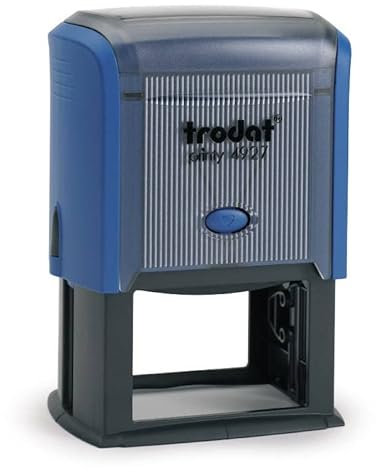 Trodat - Printy 4927 - Custom Stempel mit Wunschtext personalisieren, hier gleich online gestalten Gehäusefarbe Schwarz – Adresstempel - Firmenstempel - mit Wunschtext – 60x40 mm - 10 Zeilen