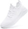 LANGFEUU Damen Sneaker Turnschuhe Sportschuhe Laufschuhe Tennisschuhe Outdoor Running Walkingschuhe Straßenlaufschuhe Rutschfest Atmungsaktiv Leichtgewichts Weiß 42 EU