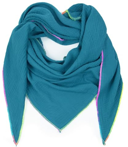 Gloop Pañuelo Triangular XXL Para Mujer, Suave Sin Picor, Ligero De Otoño Y Verano, Fabricado En Italia, Color Lavanda, Talla Única