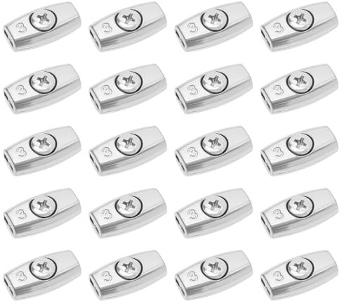 LT Easiyl 20 Pz Clip Per Fune Metallica In Acciaio Zincato A Forma Di Uovo Morsetto Per Cavo Adatto Per Diametro 3mm Fune In Acciaio Doppio Foro 27mmx14.5mm