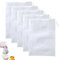 5PCS Fine Mesh Bags Reusable Nylon Drawstring Bags for Fish Tank Filter Media Bag Aquarium Filter Bag Mesh Bags for Filter for Fish Tank Activated Carbon Charcoal Bio Balls Filter Accessories（White）