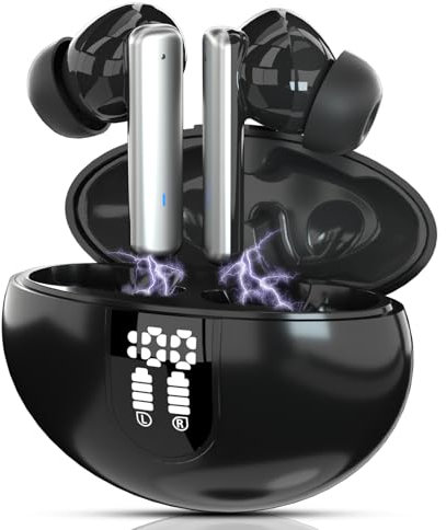 Écouteurs Intra-Auriculaires Bluetooth 5.3 sans Fil avec Basses Profondes de 50 h, écouteurs sans Fil, réduction du Bruit avec 4 Micro ENC, étanches IPX7 (S23)