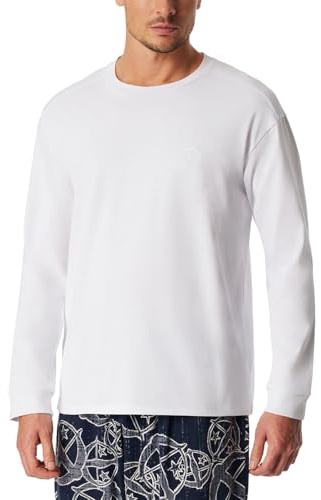 Schiesser herr Schiesser Herren Schlafshirt Rundhals Langarm Loungewear Nightwear Organic Cotton - Schiesser 150 Years Pyjamastopp