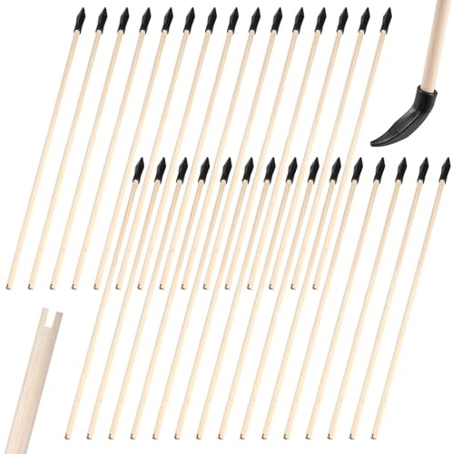 30 flèches de rechange, flèches de 43 cm en bambou avec pointe en caoutchouc pour flèches de tir, flèches en bambou, flèches en bois haute sécurité pour tir à l'arc pour débutants, cible d'arc