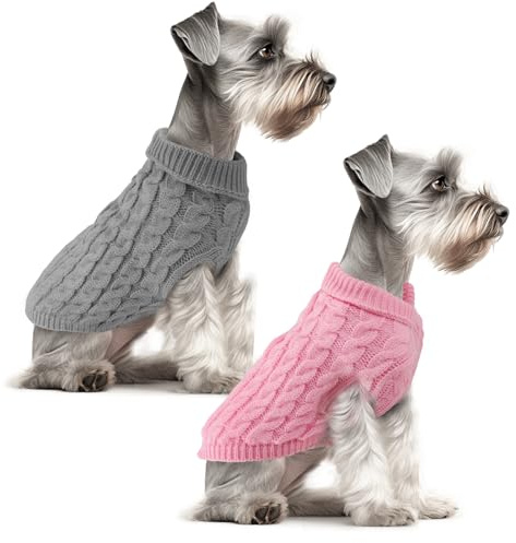 Fiohiros 2 Jersey Perro Pequeño Tejido A Punto, Invierno Cálido Ropa para Perros, Ropa para Perros Pequeños Jersey para Perro Pequeños