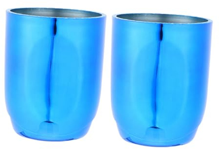 Beaupretty 2 Piezas Vasos para Dados Resistentes y Compactos Accesorios Profesionales para Ktv y Bar Fabricados Plástico Duradero Diseño Elegante Azul Electroplateado para Entretenimiento
