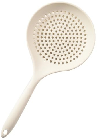 NiuLumea Cucchiaio in silicone con grande scolapasta da 170,2 cm, calore per cucinare e scolare, impugnatura antiscivolo, lavabile in lavastoviglie, manico lungo 365,8 cm, per olio caldo e uova sode