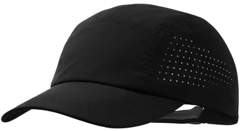 ViEinkaufen Quick Dry Baseball Cap Mens Lightweight Running Caps Black