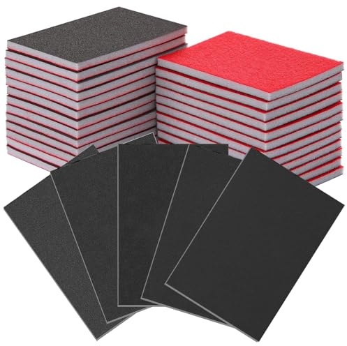 poraceous 25 stycken slipsvampar, återanvändbara 800–2500 korn handslipblock, mjukt flexibelt slipblock, våta och torra slipkuddar, torra slippapper, slipsvampset
