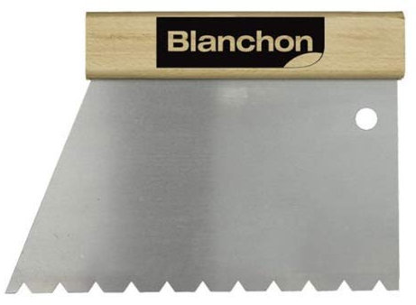 Spatule BLANCHON TKB B11 en Plastique, Couteau à Mastic pour Colle de Parquet, Denture n°5, 7,90 x 6,10 x 5,00mm