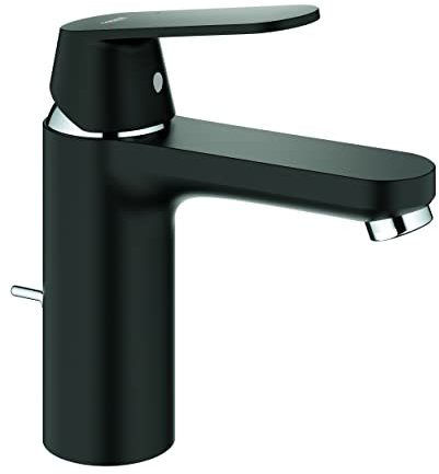 GROHE Eurosmart Cosmopolitan - Einhand-Waschtischbatterie (wassersparend, M-Size, langlebige Oberfläche), schwarz, 23325KW0